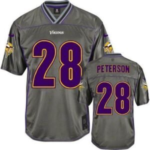 Nike Minnesota Vikings #28 Adrian Peterson Grey Stitched NFL Elite Vapor Jersey