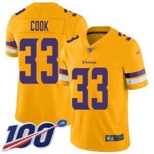 Nike Minnesota Vikings #33 Dalvin Cook Gold Stitched NFL Limited Inverted Legend 100th Season Jersey