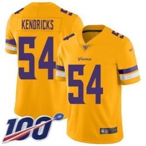Nike Minnesota Vikings #54 Eric Kendricks Gold Stitched NFL Limited Inverted Legend 100th Season Jersey