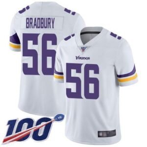 Nike Minnesota Vikings #56 Garrett Bradbury White Stitched NFL 100th Season Vapor Limited Jersey