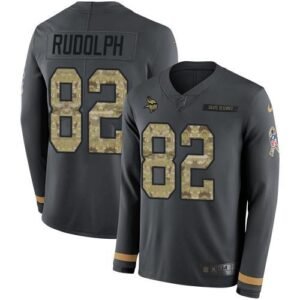 Nike Minnesota Vikings #82 Kyle Rudolph Anthracite Salute to Service Stitched NFL Limited Therma Long Sleeve Jersey