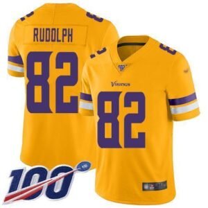 Nike Minnesota Vikings #82 Kyle Rudolph Gold Stitched NFL Limited Inverted Legend 100th Season Jersey