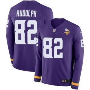 Nike Minnesota Vikings #82 Kyle Rudolph Purple Team Color Stitched NFL Limited Therma Long Sleeve Jersey
