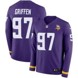 Nike Minnesota Vikings #97 Everson Griffen Purple Team Color Stitched NFL Limited Therma Long Sleeve Jersey