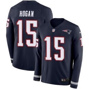 Nike New England Patriots #15 Chris Hogan Navy Blue Team Color Stitched NFL Limited Therma Long Sleeve Jersey