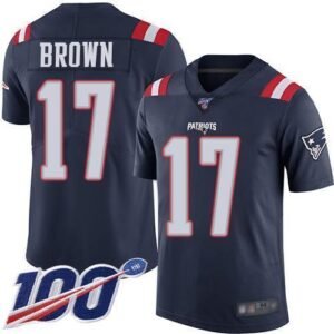 Nike New England Patriots #17 Antonio Brown Navy Blue Stitched NFL Limited Rush 100th Season Jersey