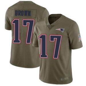 Nike New England Patriots #17 Antonio Brown Olive Stitched NFL Limited 2017 Salute To Service Jersey