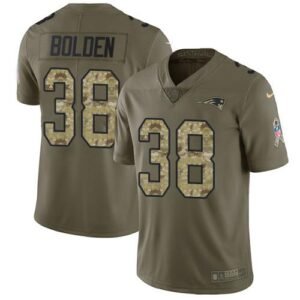 Nike New England Patriots #38 Brandon Bolden Olive/Camo Stitched NFL Limited 2017 Salute To Service Jersey