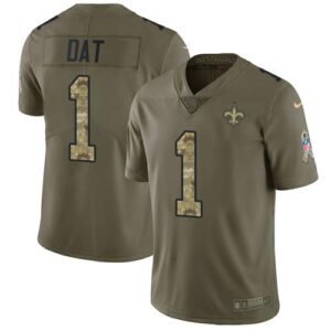 Nike New Orleans Saints #1 Who Dat Olive/Camo Stitched NFL Limited 2017 Salute To Service Jersey