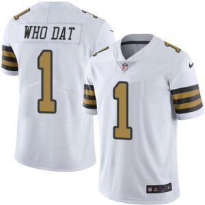 Nike New Orleans Saints #1 Who Dat White Stitched NFL Limited Rush Jersey