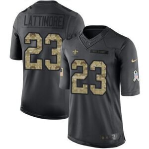 Nike New Orleans Saints #23 Marshon Lattimore Black Stitched NFL Limited 2016 Salute To Service Jersey
