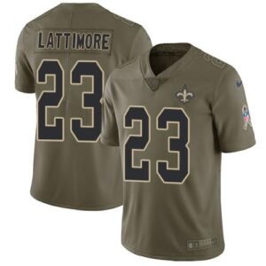 Nike New Orleans Saints #23 Marshon Lattimore Olive Stitched NFL Limited 2017 Salute To Service Jersey