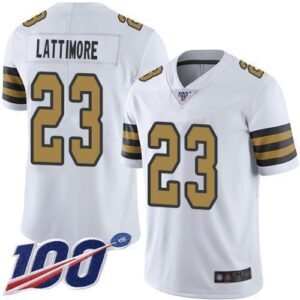 Nike New Orleans Saints #23 Marshon Lattimore White Stitched NFL Limited Rush 100th Season Jersey