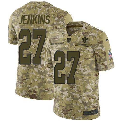 Nike New Orleans Saints #27 Malcolm Jenkins Camo Stitched NFL Limited 2018 Salute To Service Jersey