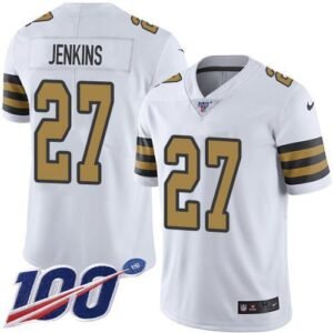Nike New Orleans Saints #27 Malcolm Jenkins White Stitched NFL Limited Rush 100th Season Jersey
