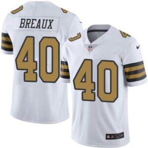 Nike New Orleans Saints #40 Delvin Breaux White Stitched NFL Limited Rush Jersey