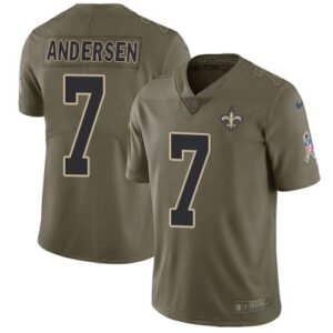 Nike New Orleans Saints #7 Morten Andersen Olive Stitched NFL Limited 2017 Salute To Service Jersey