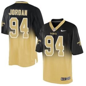 Nike New Orleans Saints #94 Cameron Jordan Black/Gold Stitched NFL Elite Fadeaway Fashion Jersey