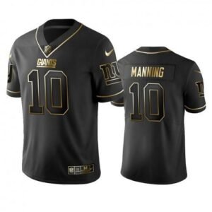 Nike New York Giants #10 Eli Manning Black Golden Limited Edition Stitched NFL Jersey Men’s