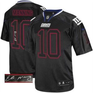 Nike New York Giants #10 Eli Manning Lights Out Black Men’s Stitched NFL Elite Autographed Jersey Men’s