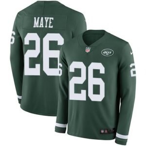 Nike New York Jets #26 Marcus Maye Green Team Color Stitched NFL Limited Therma Long Sleeve Jersey