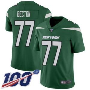 Nike New York Jets #77 Mekhi Becton Green Team Color Stitched NFL 100th Season Vapor Untouchable Limited Jersey