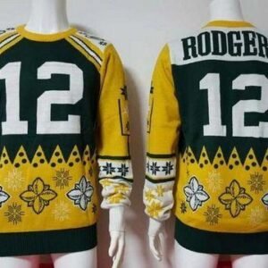 Nike Packers #12 Aaron Rodgers Green/Yellow Ugly Sweater