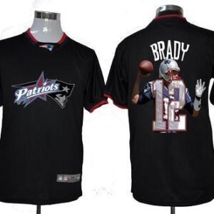 Nike Patriots #12 Tom Brady Black NFL Game All Star Fashion Jersey