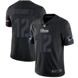 Nike Patriots #12 Tom Brady Black Stitched NFL Limited Rush Impact Jersey