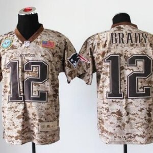 Nike Patriots #12 Tom Brady Camo Stitched NFL New Elite USMC Jersey