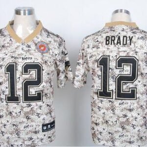 Nike Patriots #12 Tom Brady Camo USMC Stitched NFL Elite Jersey