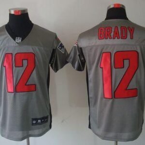 Nike Patriots #12 Tom Brady Grey Shadow Stitched NFL Elite Jersey