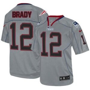 Nike Patriots #12 Tom Brady Lights Out Grey Stitched NFL Elite Jersey