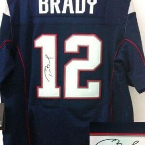 Nike Patriots #12 Tom Brady Navy Blue Team Color Stitched NFL Elite Autographed Jersey