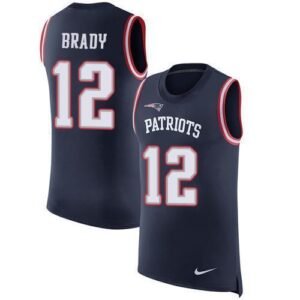 Nike Patriots #12 Tom Brady Navy Blue Team Color Stitched NFL Limited Rush Tank Top Jersey