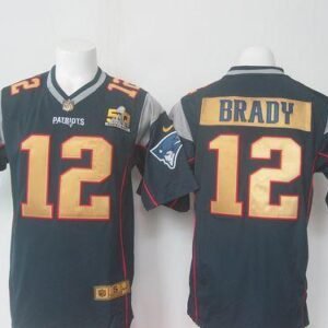 Nike Patriots #12 Tom Brady Navy Blue Team Color Super Bowl 50 Collection Stitched NFL Elite Jersey