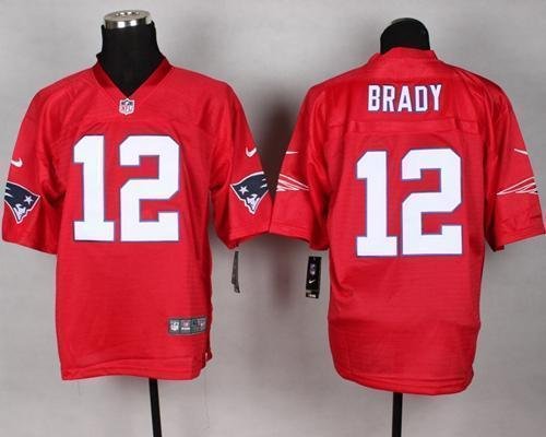 Nike Patriots #12 Tom Brady Red Stitched NFL Elite QB Practice Jersey