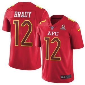 Nike Patriots #12 Tom Brady Red Stitched NFL Limited AFC 2017 Pro Bowl Jersey