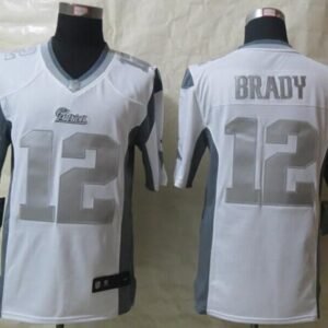 Nike Patriots #12 Tom Brady White Stitched NFL Limited Platinum Jersey
