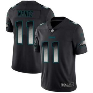 Nike Philadelphia Eagles #11 Carson Wentz Black Stitched NFL Vapor Untouchable Limited Smoke Fashion Jersey