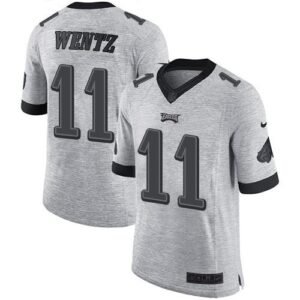 Nike Philadelphia Eagles #11 Carson Wentz Gray Stitched NFL Limited Gridiron Gray II Jersey