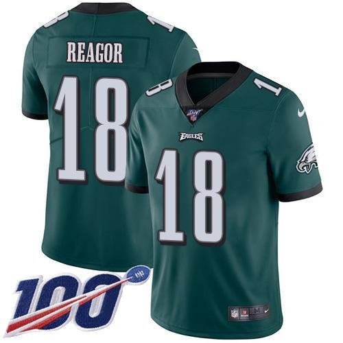 Nike Philadelphia Eagles #18 Jalen Reagor Green Team Color Stitched NFL 100th Season Vapor Untouchable Limited Jersey