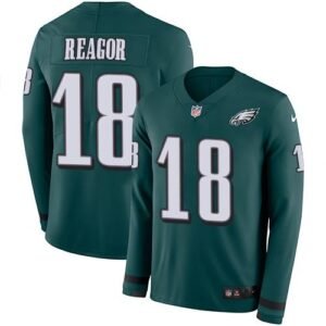 Nike Philadelphia Eagles #18 Jalen Reagor Green Team Color Stitched NFL Limited Therma Long Sleeve Jersey