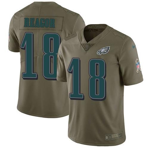 Nike Philadelphia Eagles #18 Jalen Reagor Olive Stitched NFL Limited 2017 Salute To Service Jersey