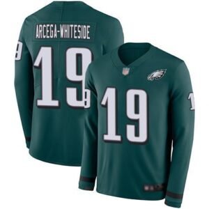 Nike Philadelphia Eagles #19 JJ Arcega-Whiteside Midnight Green Team Color Stitched NFL Limited Therma Long Sleeve Jersey