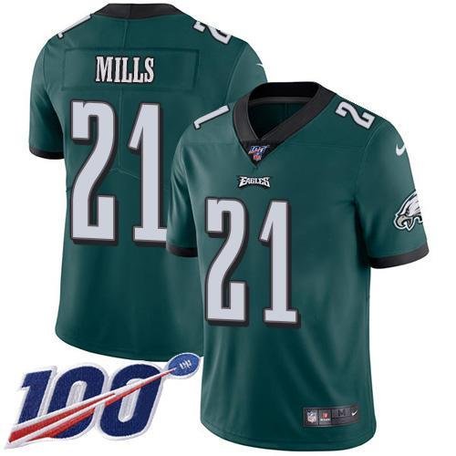 Nike Philadelphia Eagles #21 Jalen Mills Green Team Color Stitched NFL 100th Season Vapor Untouchable Limited Jersey