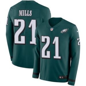 Nike Philadelphia Eagles #21 Jalen Mills Green Team Color Stitched NFL Limited Therma Long Sleeve Jersey