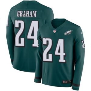 Nike Philadelphia Eagles #24 Corey Graham Midnight Green Team Color Stitched NFL Limited Therma Long Sleeve Jersey