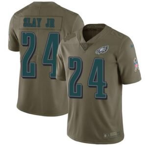 Nike Philadelphia Eagles #24 Darius Slay Jr Olive Stitched NFL Limited 2017 Salute To Service Jersey