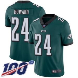Nike Philadelphia Eagles #24 Jordan Howard Midnight Green Team Color Stitched NFL 100th Season Vapor Limited Jersey